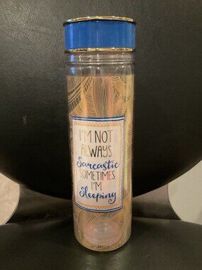 I’m Not Always Sarcastic Sometimes I’m Sleeping Water Bottle Gold & Blue 20oz